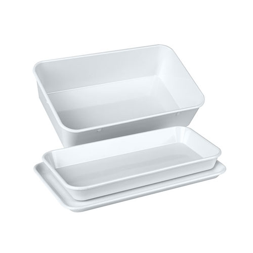 Instrumententablett aus weißem Melamin